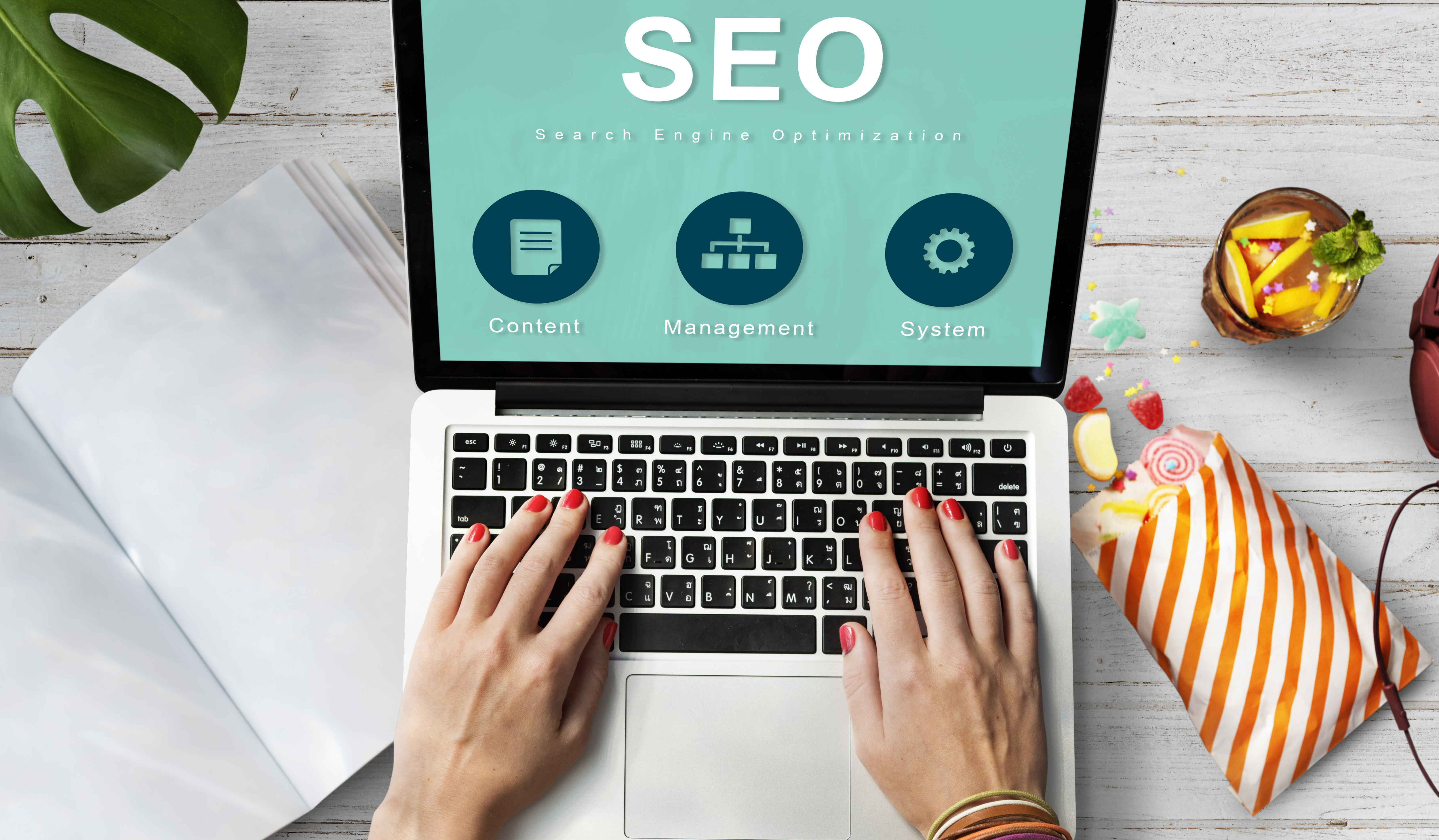 SEO Website Development Data Network Concept