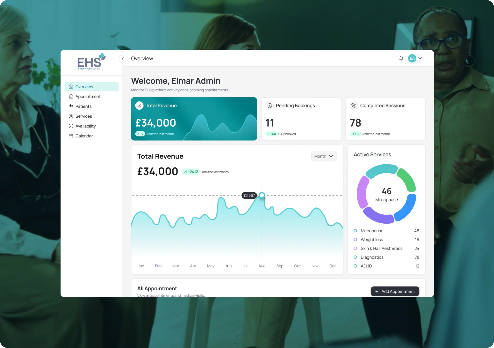 Elmar Health Service Mockup 1